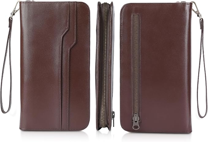 Polare Full Grain Leather Family Travel Passport Wallet and Documents Organizer RFID Blocking Case Holder Fits 6 Passports for Men and Women - Image 8