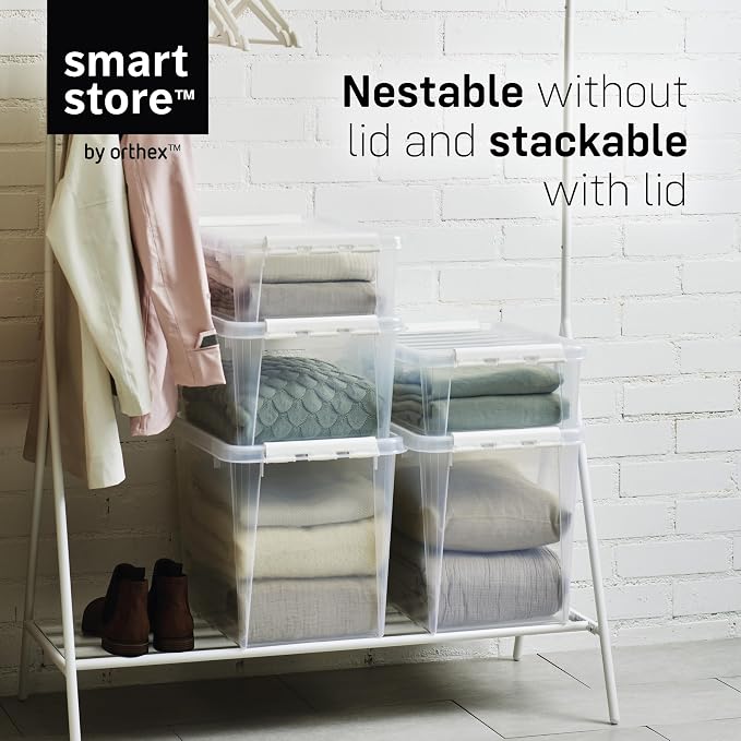 SmartStore Classic 2 Clear Box Storage, 2L/2.1QT BPA-Free Stackable Container with Clip Lock Lid, Food Safe Plastic Bins for Organization, 10 Pack - Image 3