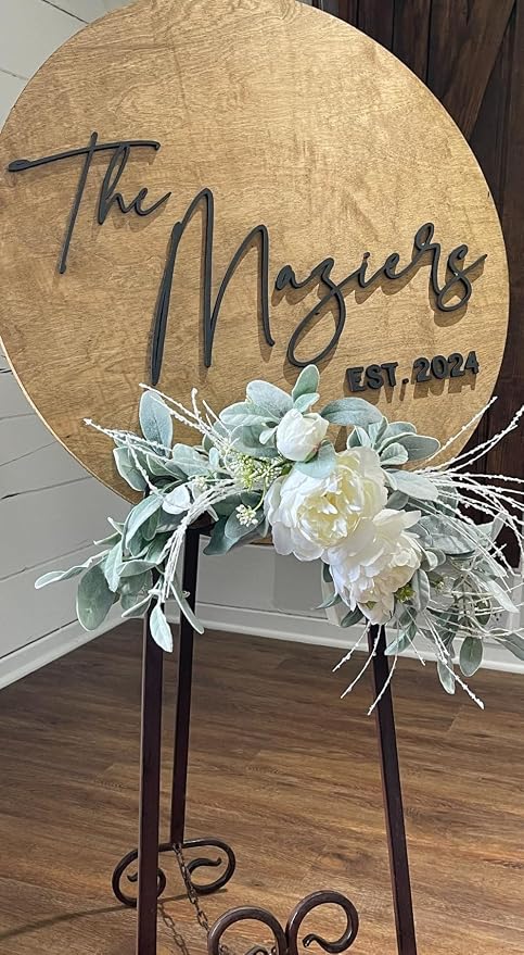Personalized Round Guest Book Alternative Sign, Unique Guest Book Sign, Custom Alternative Guest Book, Wooden Guest Book, Wedding Ceremony Guestbook Sign (Design 1) - Image 8