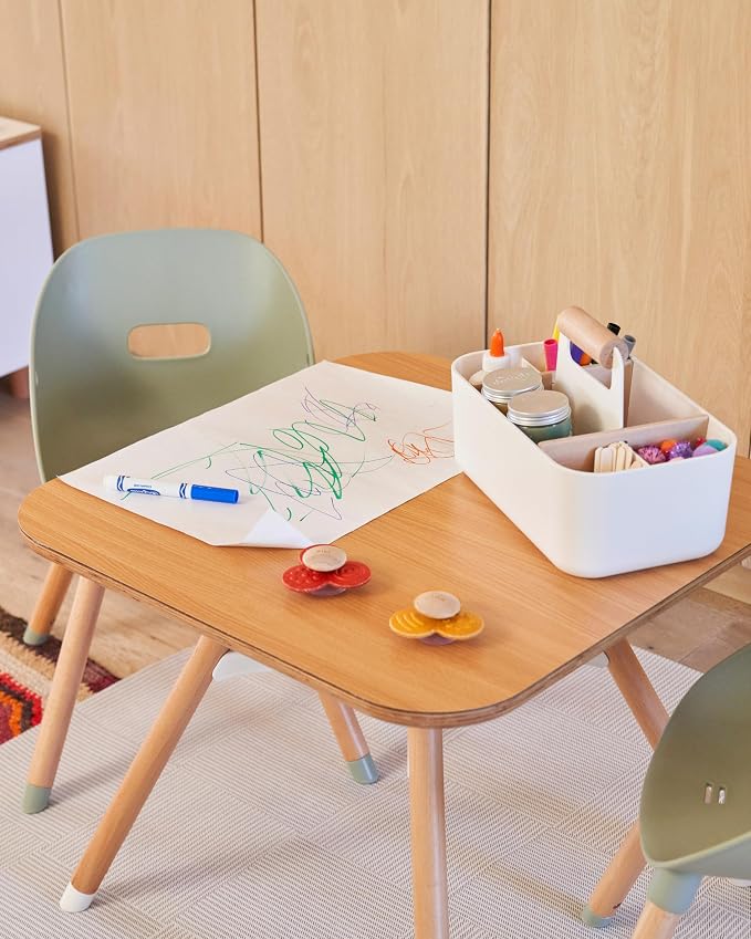 Lalo The Caddy - Modular Caddy Organizer with Handle and Removable Dividers - Portable Tote for Art Supplies, Diaper Storage, Bathroom - Sage - Image 5
