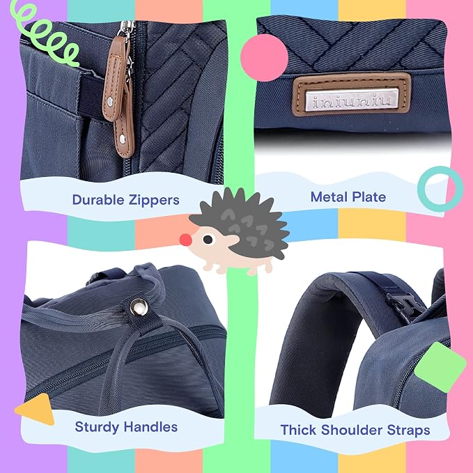 iniuniu Baby Diaper Bag Backpack, 4 in 1 kit Large Capacity Travel Backpack | Waterproof Backpack for Moms Dads,Travel Backpack with Pouch,Washable Changing Pad, Baby Essentials - Image 5