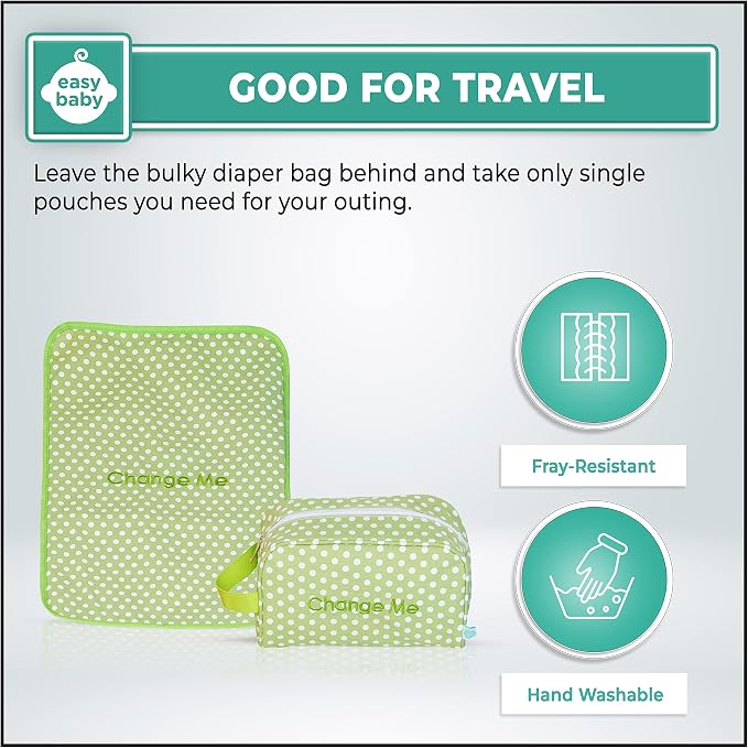 Easy Baby - Diaper, Bottle, and Supplies - Organizer Pouches and Changing Pad - Change, Feed, Dress, and Clean Me (8 Pack Laguna) | Organizing Packing Tote Cubes for Baby Items - Image 4