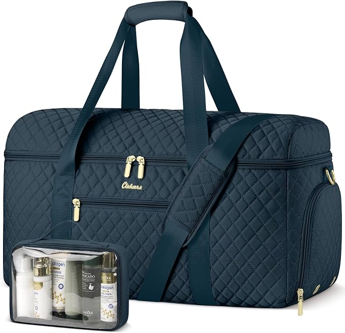 Travel Bags for Women Wide Open Large weekender Duffle Bag with Shoe Compartment Overnight Hospital Bag For Women Labor Delivery Carry on Bag Personal Item Travel Bag with Wet Pocket Peacock Blue by Unknown