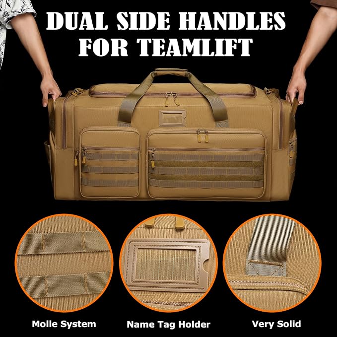 130L Extra Large Duffle Bag for Men, Heavy Duty Large Duffle Bag for Travel | Shoe Compartment, XL Sports Gym Equipment Bag for Hockey Football Baseball Basketball & More - Image 6