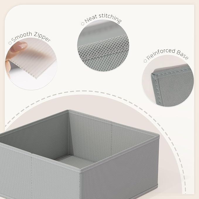 Drawer Organizer, 16 Pack Baby Dresser Organizer for Nursery, Foldable Closet Organizers and Storage Dresser Dividers for Clothes, Socks, Scarves, Ties (Gray) - Image 4