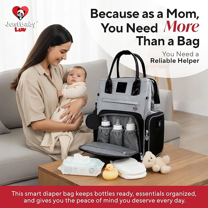 Premium Baby Diaper Bag with Changing Station, Diaper Bag Backpack w/ Pad | Award-winning, built-in changing station, warming pockets, waterproof, travel ready, unisex - Image 6