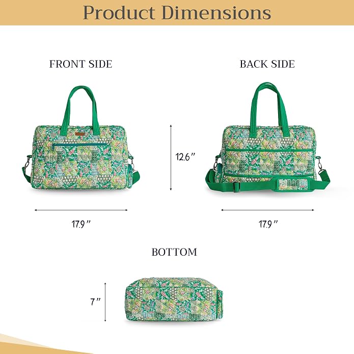 Maison d' Hermine Weekender Bags for Women Cotton Quilted Duffel Overnight Luggage Weekend Bag for Men Gym Gifts Travel | Overnight Luggage Weekend Bag for Men Gym Sports Gifts Duffle bag Business Travellers Trip Spring Summer - Image 5