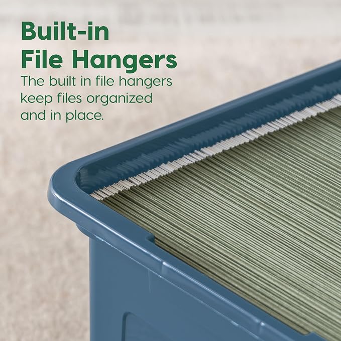 IRIS USA 35 Qt. Letter/Legal File Box with Latching Lid, Navy/Gray | Organize lesson plans, classroom files and teaching materials with secure storage for teachers, schools and educators - Image 7