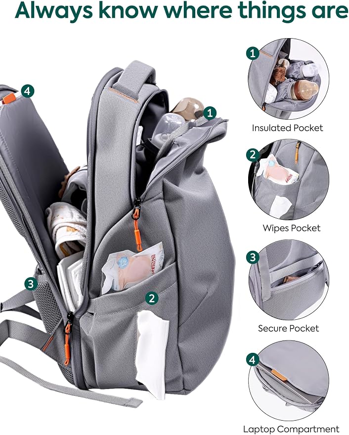 Babelio Grid Wizard Diaper Bag Backpack - Image 3
