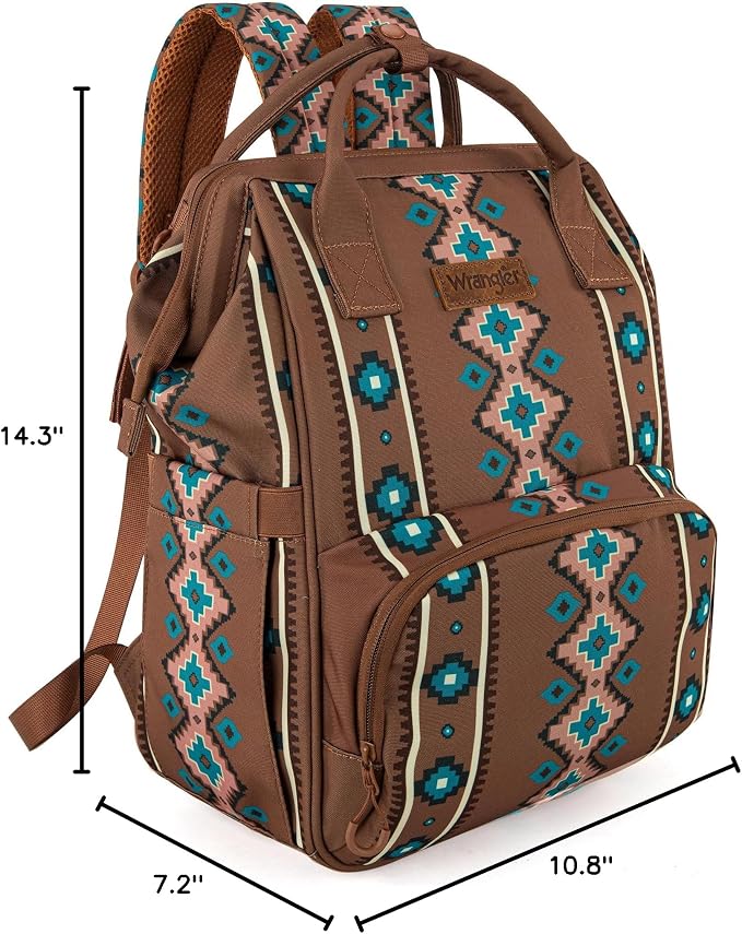 Montana West Wrangler Diaper Bag Backpack Aztec Callie Bag Travel Backpack Purses Western Multi-Function Baby Bags for Mom - Image 8