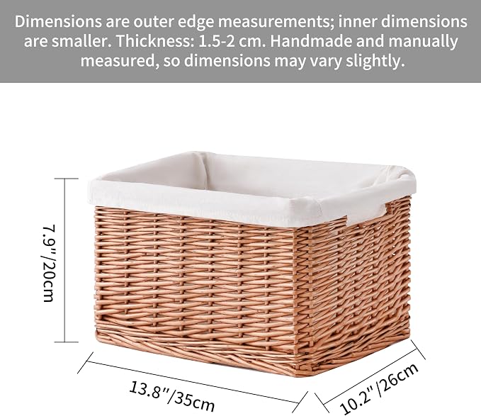 Handwoven Willow Storage Basket with Removable Cotton Liner – Eco-Friendly Organizer for Home Décor - Image 3