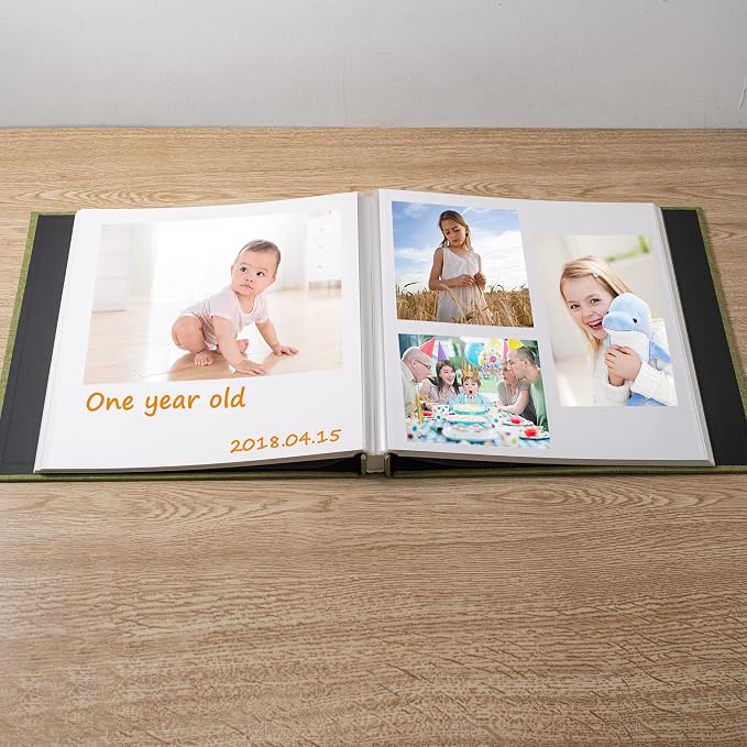 Large Photo Album Scrapbook, Holds 4x6, 8x10 Pictures, Self-Adhesive Pages for Baby, Wedding, Travel & Family Memories, Includes Metallic Pen & Scraper, DIY Memory Book for Gifts 13"x12.8" 60 Pages - Image 2
