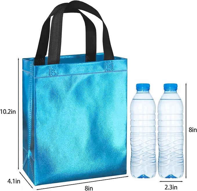 BLEWINDZ 100 Medium Reusable Gift Bags with Handles - Ideal Party Favors & Shopping Bags (10 Colors) - Image 6
