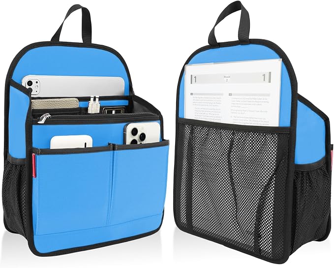 DELTAMANN Large Premium Wider Rugged Backpack Organizer Insert for Men Women Work Travel -19 Pockets, Padded Nylon-Blue by DELTAMANN