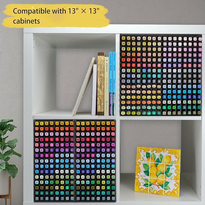 Marker Pen Organizer Holder for 240 Markers Black | Craft Art Supply Storage Rack, Desktop Art Marker Pens Colored Pencils Holder Storage Case for Home Classroom Office - Image 6