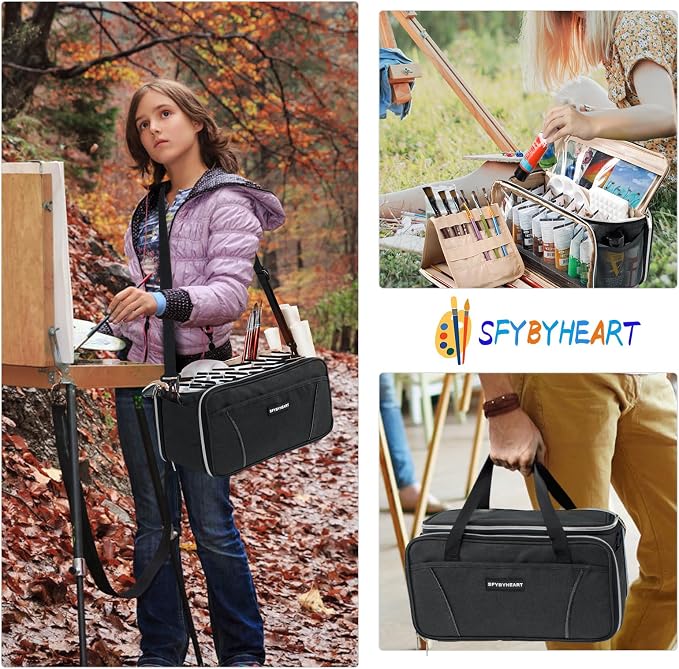 SFYBYHEART Acrylic Paint Storage, Craft Organizer, Art Supply Organizer, Art Tote Bags, Paints Brush Holder for Apple Barrel Acrylic Painting, Palette Board - Image 6