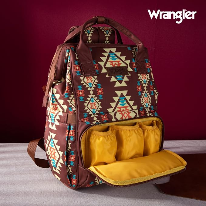 Montana West Wrangler Diaper Bag Backpack Aztec Callie Bag Travel Backpack Purses Western Multi-Function Baby Bags for Mom - Image 8