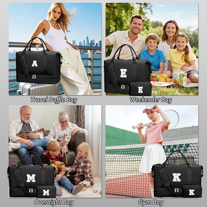 Women Dance Ballet Sports Bag Teen Girl Gifts(Black,H) | Gifts for Women-Overnight Bags with Toiletry Bag-Weekender Bags with Shoe Compartment for Travel - Image 9