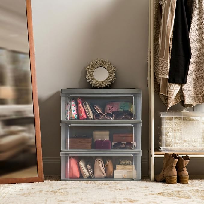 IRIS USA 3-Drawer Wide Storage Cart with Wheels, Organizer, Gray | Store clothing, towels, office supplies, craft materials and household essentials with organized storage around your home - Image 2