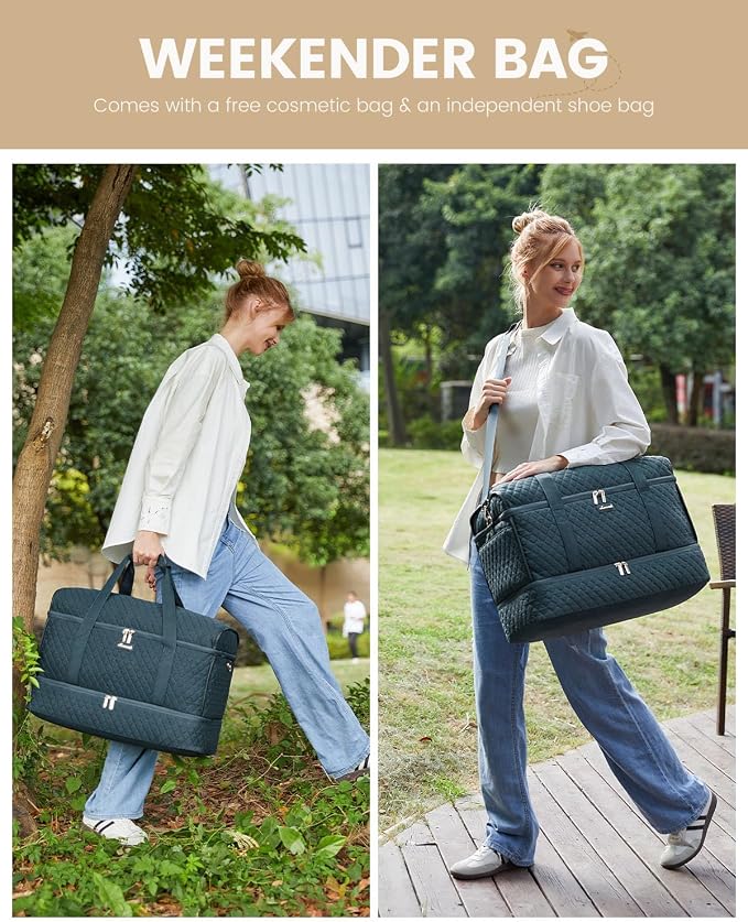 LOVEVOOK Large Travel Duffle Bag, Weekender Bags for Women With Shoe Compartment, Overnight Hospital Bag For Women Labor Delivery, Carry on Bag Personal Item Travel Bag, Yoga Gym Duffel Bag - Image 2