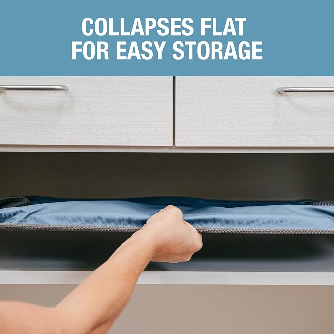 Collapsible Laundry Basket - Denim/Shadow Gray(2PK) | Clear Floor Space Between Laundry Days | Each Basket Holds 55 lb, Stays Upright While Loading, and Folds to 1.25 Inches - Image 7