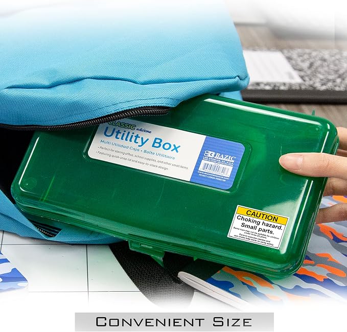 BAZIC PRODUCTS Classic Multipurpose Pencil Box, Stackable | snap-latch lid for pens; tools; crafts; supplies - Image 6