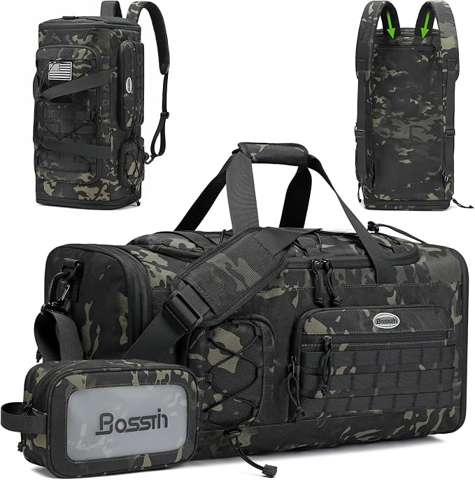 BOSSTIN Gym Bag for Men & Women, 45L-50L Expandable Sports Duffle Bag | Convertible Duffel Backpack, Comes with Toiletry Bag, Shoe Compartment & Wet Pocket, for Workout, Weekender, Overnight Travel by BOSSTIN