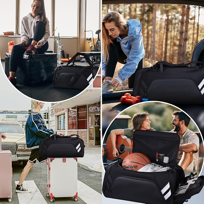 WOLFILIST 4-in-1 Gym Bags for Men/Women, Large Sports Duffle Bag for Travel | Gym Workout Backpack with Shoes & Wet Compartment, Sports Bag for Training, Sauna, Fitness, Swimming, Weekender Overnight Bag - Image 7