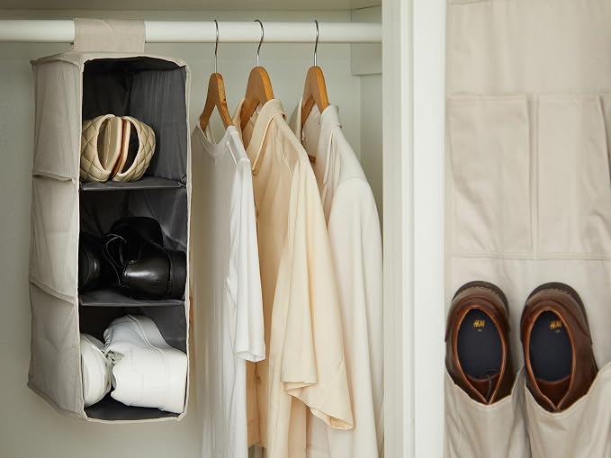 Covermates Hanging Shoe Organizer for Closet, 7" W x 13.5" D x 20.75" H | durable polyester construction, label window, 3-year warranty - Image 6