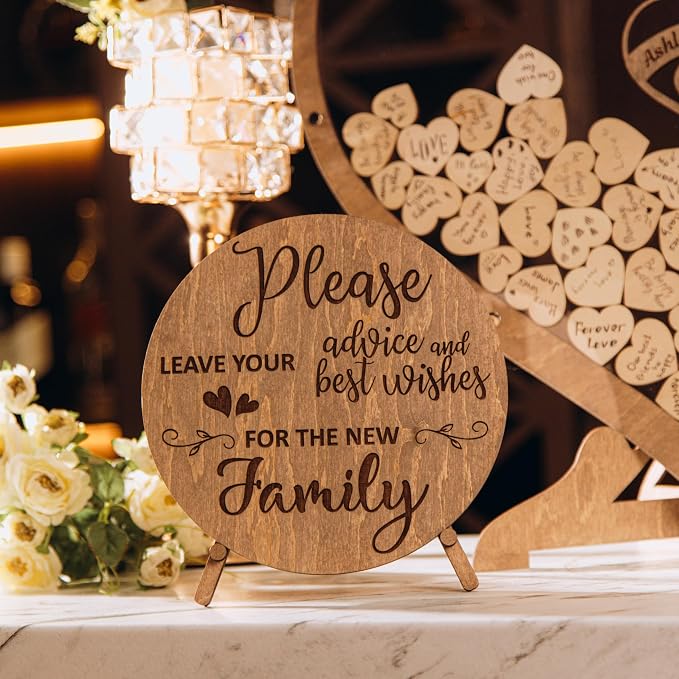 Wedding Guest Book Alternative | Personalized Wedding Guest | Graduation Guest Book | Heart Frame Wedding Guest Book | Wedding Decorations for Reception Inside and Outside | Heart Box (Circle) - Image 9