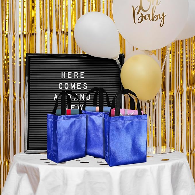 BLEWINDZ 100 Medium Reusable Gift Bags with Handles - Ideal Party Favors & Shopping Bags (10 Colors) - Image 4