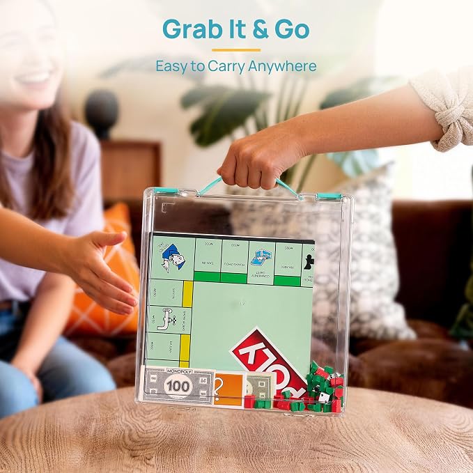 Vtopmart 10 Pack Board Game Storage with Handle and Snap-Tight Latch Lid | Clear Craft Organizer Fit 12" x 12" Papers, Stackable Storage Box for Scrapbook Storage, Art Supply Storage, Puzzle Storage - Image 5