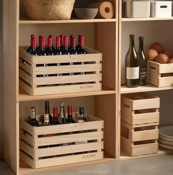 Wooden Crates are Suitable for Storage, Milk crates, Wine Crates, Toy Crates, Display and Decoration, Camping, and Other Purposes. They are Sturdy and Durable, set of 2 Length of 17.7 inches. - Image 6