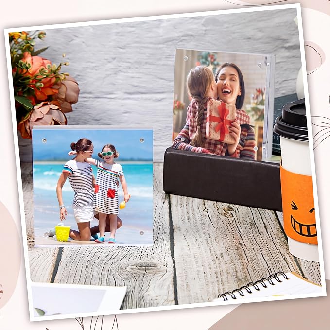 Handepo 50 Pack 4 x 4 Acrylic Picture Frames Bulk Clear Acrylic Magnetic Photo Frames 20mm Thick Double Sided Frameless Freestanding Display for Photos Cards Bedroom Living Room Home Office - Image 6