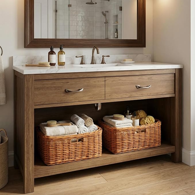 StorageWorks Pantry Baskets, Willow Storage Baskets for Organizing, Shelves, Pantry Organizers and Storage, Light Brown, 16 ½"L x 13" W x 7 ½"H - Image 7