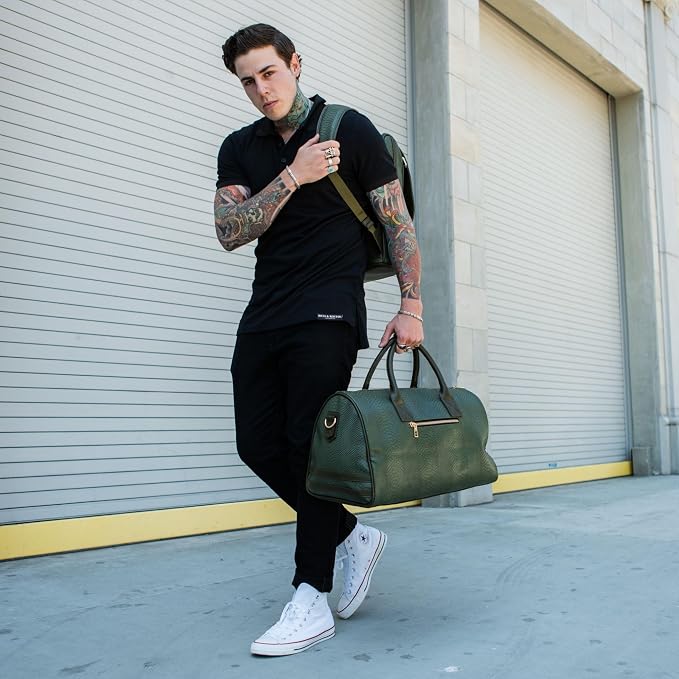 Tote&Carry Apollo 2 Duffle Bag for Travel Women & Men, TSA Approved Carry On Duffel Bag, Premium Vegan Leather w/Gold Hardware, Durable Weekender Luggage for Gym, Sports, Overnight & All-Purpose Use - Image 5