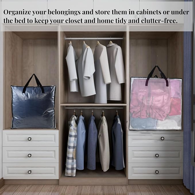 GONGKANGYUAN 25 Gallon Large Clear Storage Bags with Zipper and Handles, Blanket Bags for Closet Storage, Underbed Storage Organizer for Clothes Pillow Bedding Christmas Wreath - Image 4