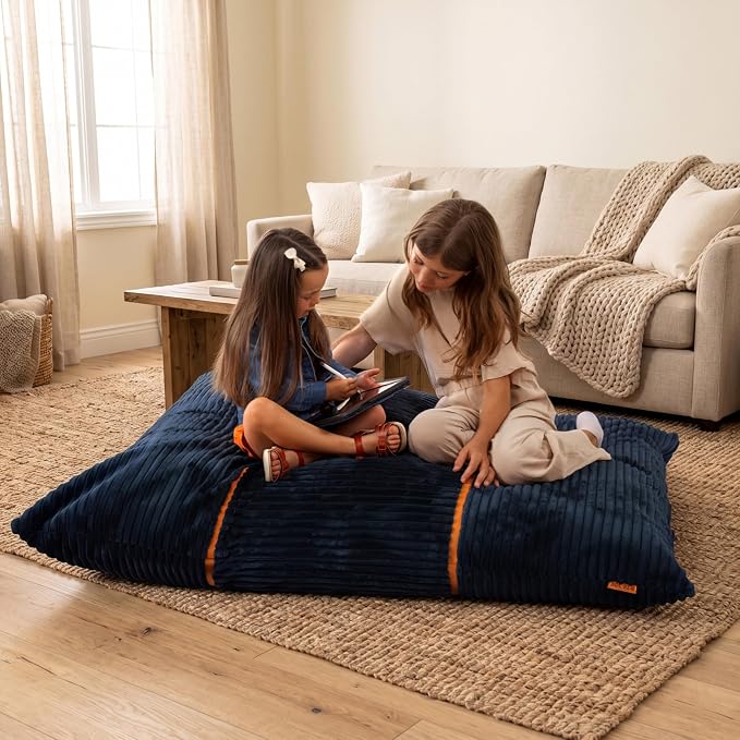Big Joe Turnabout 3-in-1 Convertible Kids Bean Bag Chair, Midnight Blue - Image 6