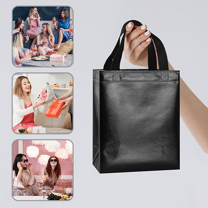 BLEWINDZ 100 Medium Reusable Gift Bags with Handles - Ideal Party Favors & Shopping Bags (10 Colors) - Image 3