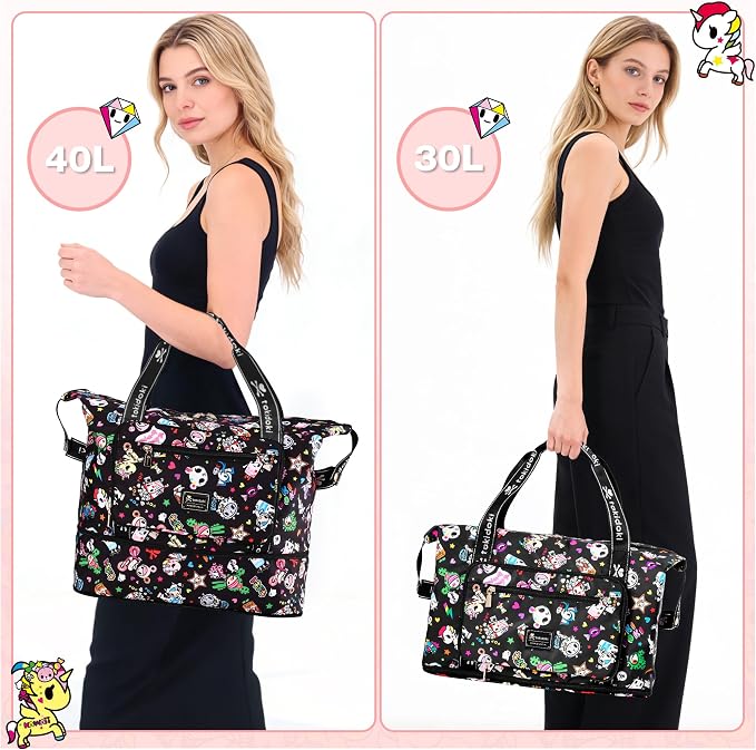 tokidoki Travel Duffle Bag, Weekender with Shoe Compartment Toiletry Bag | many compartments: laptop sleeve, wet-dry pocket, trolley sleeve. Includes toiletry bag. Carry-on. - Image 6