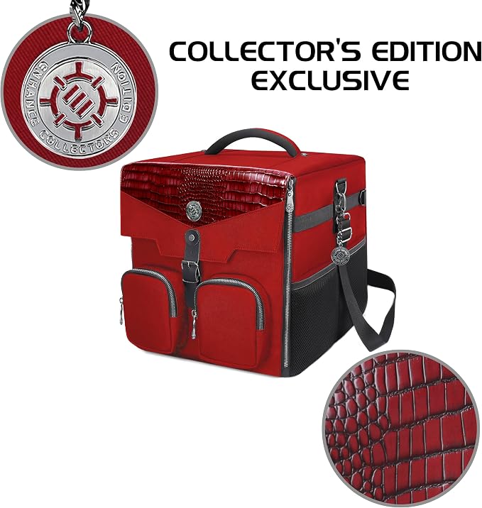 ENHANCE Board Game Shoulder Bag - Collector's Edition Board Game Storage with Shoulder Strap and Accessories Pockets for Dice, Cards, More - Reinforced Carrier Protects Tabletop Games (Dragon Red) - Image 9