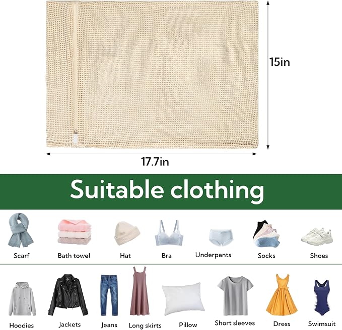 20Pcs Large Mesh Laundry Bags Zippered, Delicate Wash Bag for Delicates | Breathable & Gentle on Delicates No Spills, No Snags Extend Garment Life Washing Machine, Dryer & Storage - Image 7