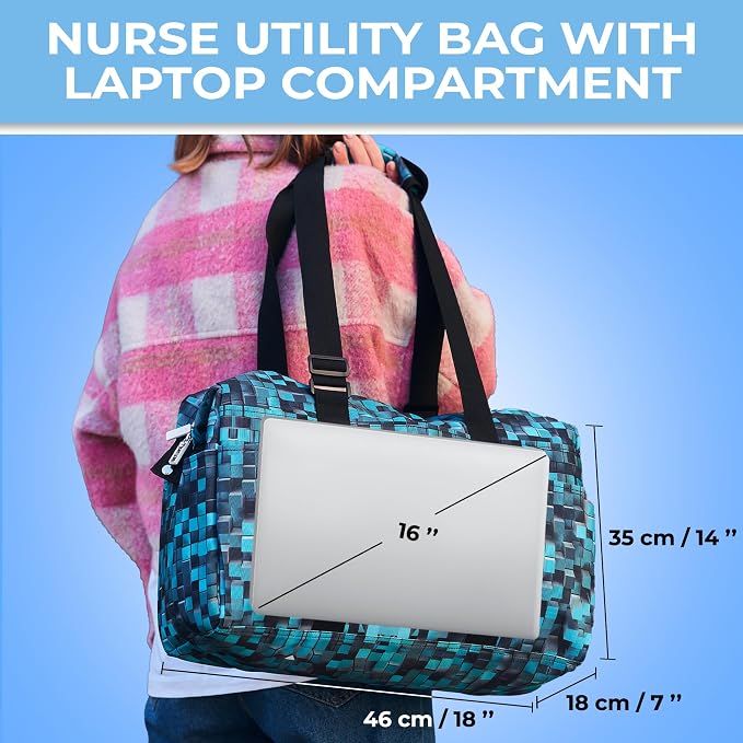White Peas Nurse Bag & Utility Tote - Waterproof, Top YKK Zip, L18" x H14" x W7" - SHYLERO - Image 2