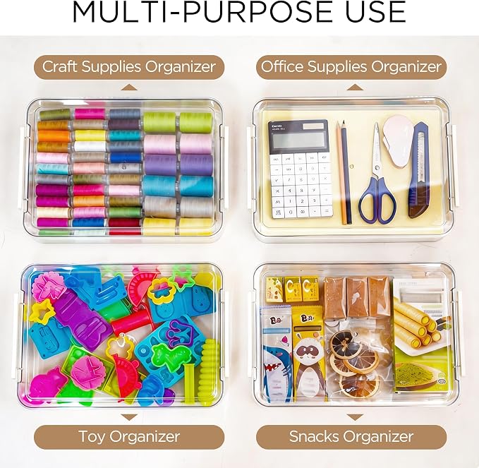 Citylife 3Packs 13''x9''Paper Storage Box with Lids, Art Supply Organizer | Latches Designed for Sensory Activities, Classroom Learning, Crafts and Small toys. Organize Fillers, Art Supplies - Image 7