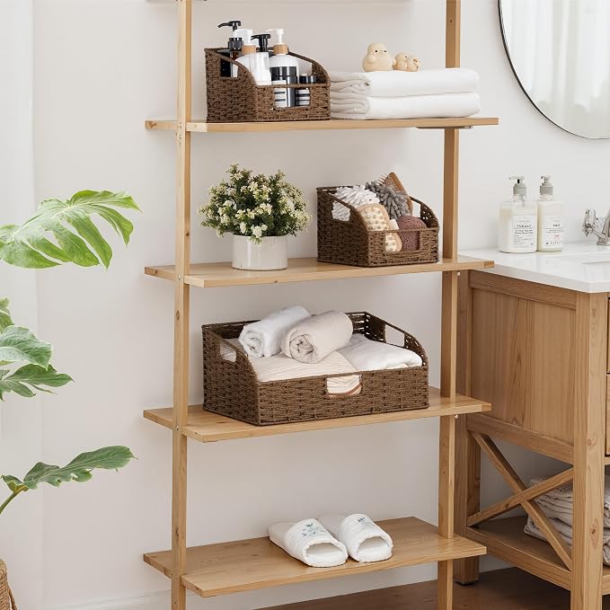 StorageWorks Pantry Storage Baskets, Shelf Baskets, Brown Baskets, 3-Pack | Paper Rope Pantry Baskets, Wicker Baskets with Handles, Handwoven Shelf Baskets for Organizing, Pantry Organizers and Storage - Image 7
