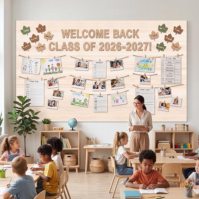 Kolldenn 2 Rolls Light Wood Grain Fabric Bulletin Board Paper Roll 4 x 12 ft Extra Large Non Woven Waterproof Roll Fade Resistant for DIY Craft Drawing Painting Classroom Decor(Light Wood Grain Style) - Image 5