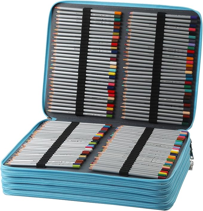 600-Slot Colored Pencil Case, 5-Layer Zipper with Shoulder strap and Handle | Organizer Bag for Pencil Storage Case for Artist Painter Office Sketch Travel Supplies - Image 3