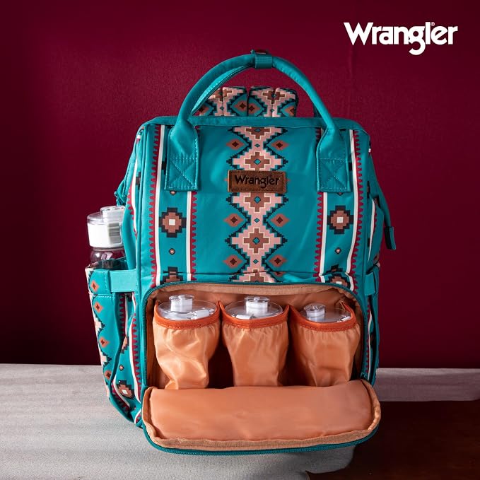 Montana West Wrangler Diaper Bag Backpack Aztec Callie Bag Travel Backpack Purses Western Multi-Function Baby Bags for Mom - Image 5