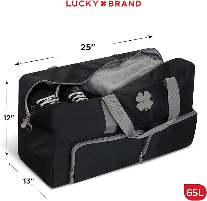 Lucky Brand Large Duffle Bag for Travel, Foldable Weekender Duffel bag | Travel Overnight Duffel bag, Adjustable Shoulder Strap, Front Zip Pockets, Spacious Capacity, Unisex Lightweight Travel Bag - Image 2