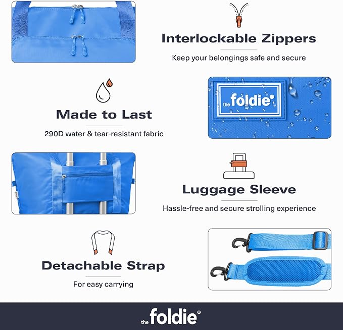 The Foldie Foldable Travel Bag for Women - 40L Weekender Bag with Multiple Pockets - Carry On Expendable Travel Bag - Image 5